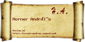 Horner András névjegykártya
